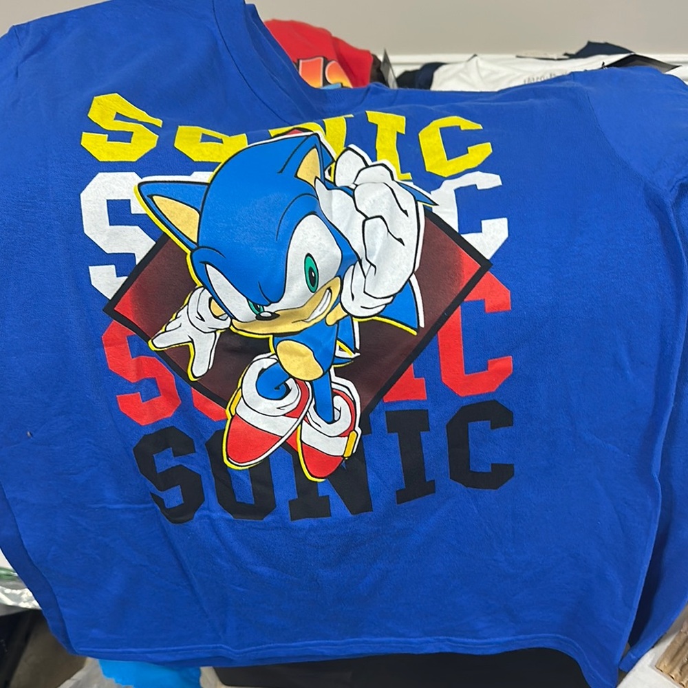 Sonic Blue and Yellow Short Sleeve Tee